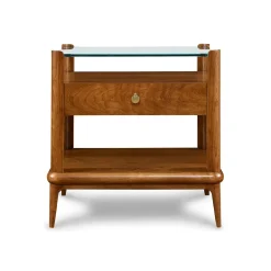 Martine Glass Top Nightstand
