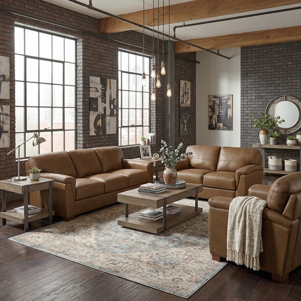 Olympia Leather Loveseat