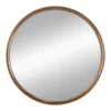 Round Wooden Accent Mirror