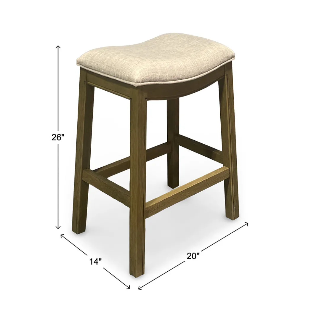 Rylan Upholstered Stool - Beige