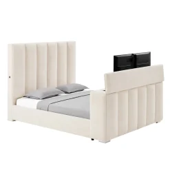 Serenity Upholstered Bed with Speakers