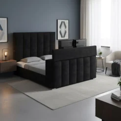 Serenity Upholstered Bed with Speakers