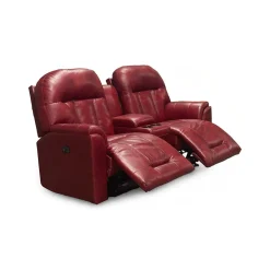 Suitably Leather Power Reclining Loveseat with Console