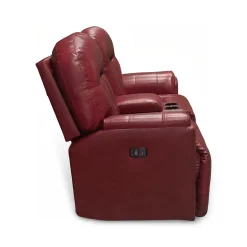 Suitably Leather Power Reclining Loveseat with Console