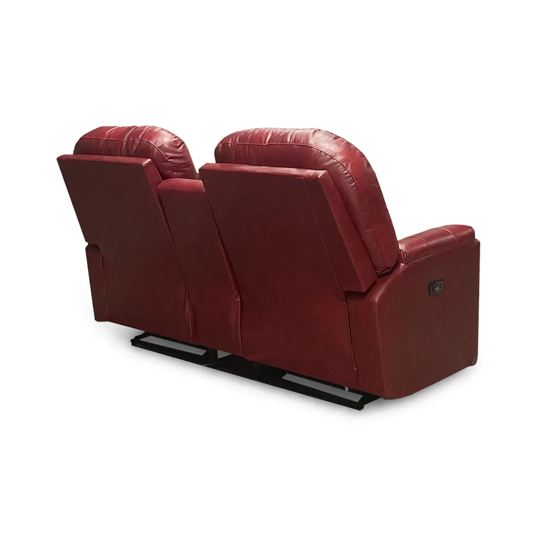 Suitably Leather Power Reclining Loveseat with Console