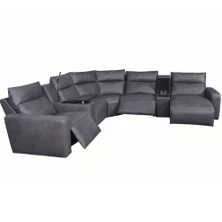 Tahoe Power Reclining Sectional with Chaise - Gray