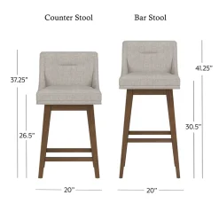 Tapered Bar Stool - Beige