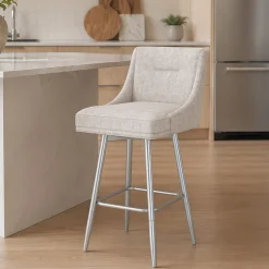 Tapered Bar Stool - Beige