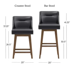 Tapered Bar Stool - Black