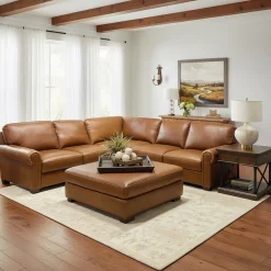 Wyoming Leather Ottoman